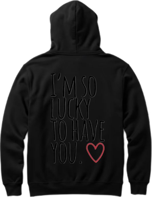 VaIentine coupIe Oversize Hoodie Black Back 24
