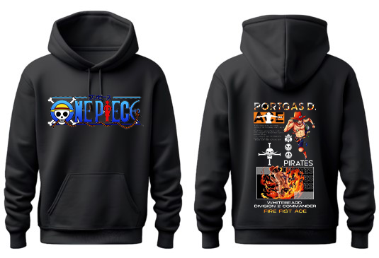 one piece One Size hoodie Black Back 24