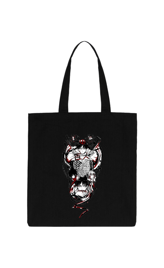 Anime Attack on titan shingeki no kyojin Aot Black tote bag 24