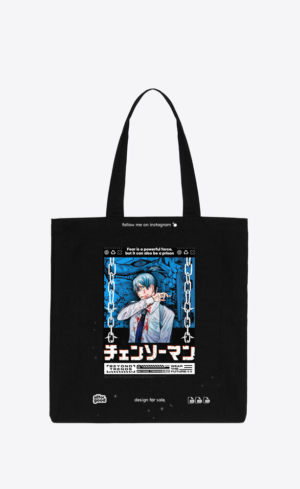 Chainsaw Man tote bag Black 24