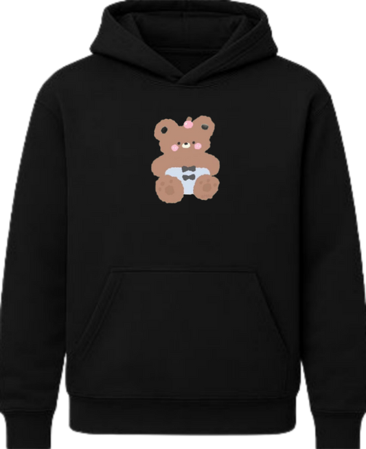 bear Oversize Hoodie Black 24