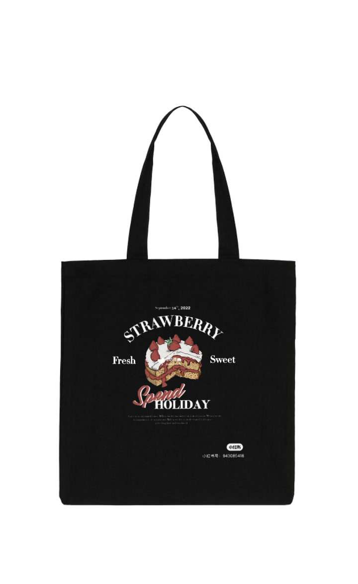 STRAWBERRY tote bag Black 154
