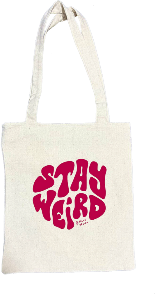 Stay Weird tote bag beige 164