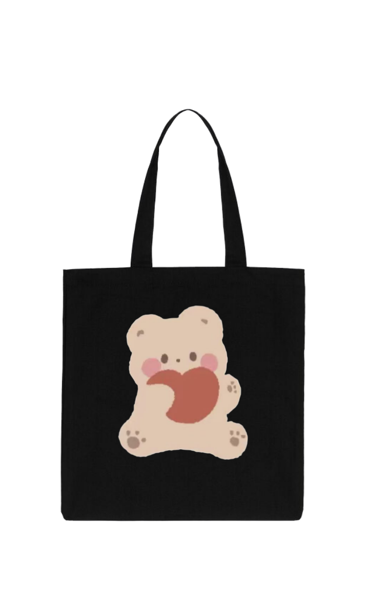 bear tote bag Black 24