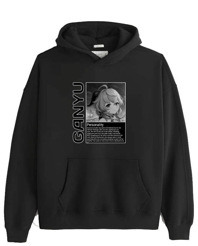 Genshin Impact Ganyu Over Size hoodie Black 24