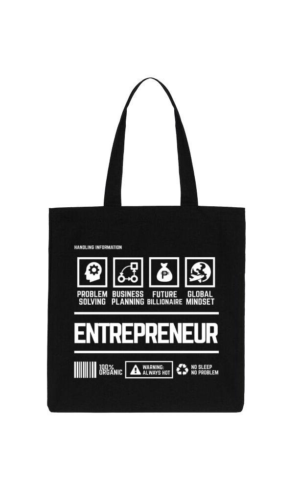 ENTREPRENEUR Back text tote bag Black 21