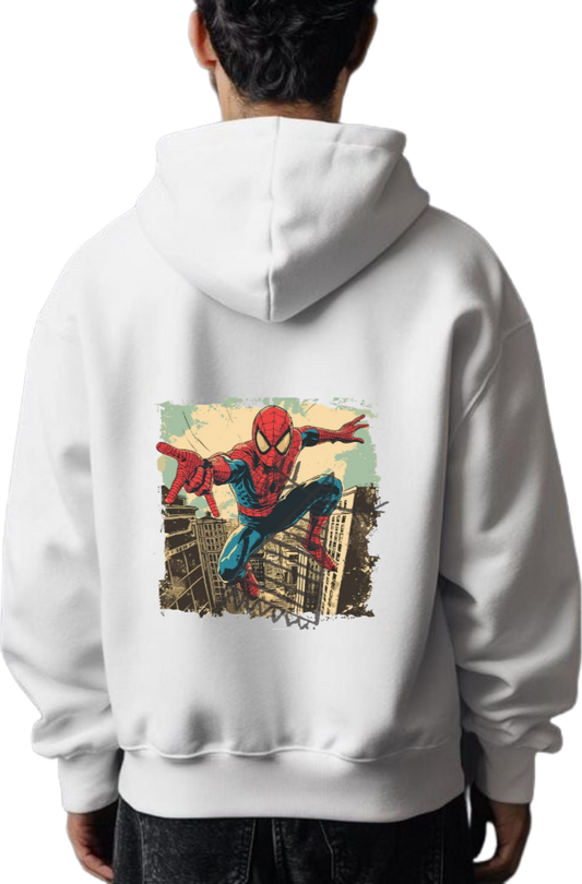 Spiderman One Size hoodie White Back 24