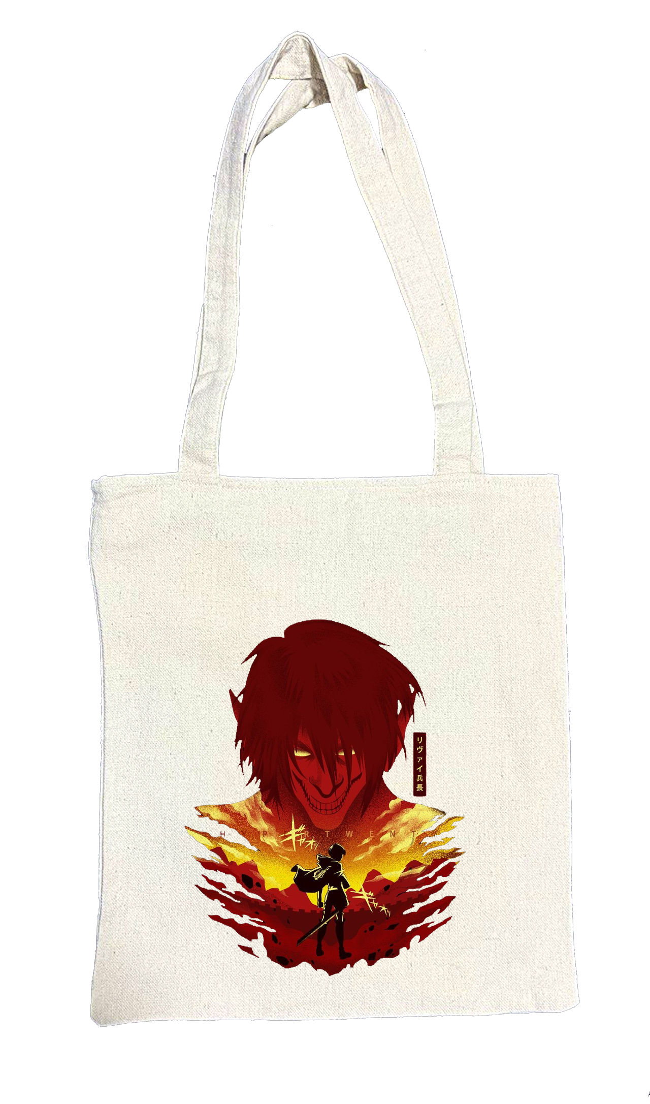 Anime Attack on titan shingeki no kyojin Aot biege tote bag 23