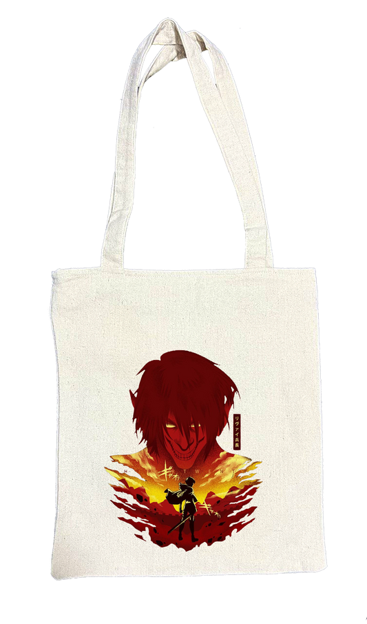 Anime Attack on titan shingeki no kyojin Aot biege tote bag 23
