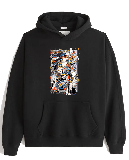 Anime Demon slayer nezuko tanjiro Oversize Hoodie Black 24