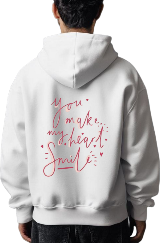 VaIentine coupIe Oversize Hoodie White Back 24