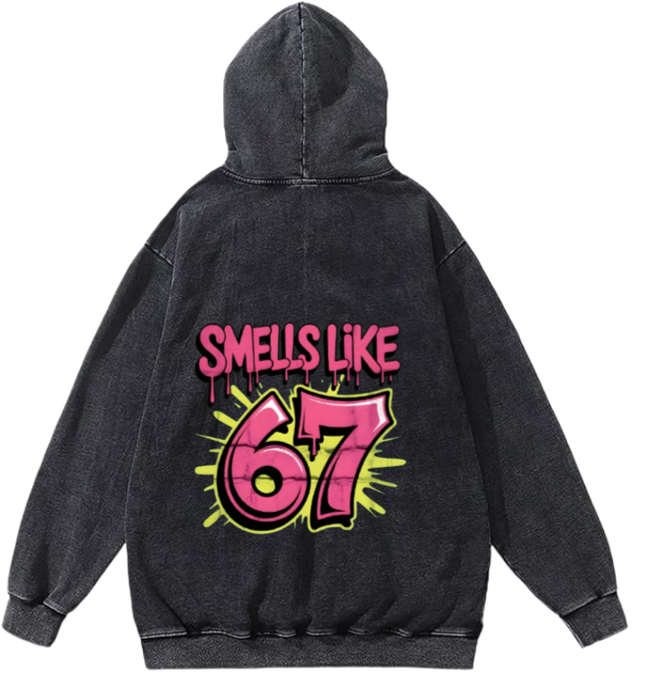 67 designs Oversize Hoodie Washed Back 24