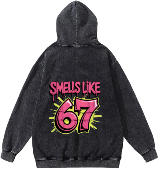 67 designs Oversize Hoodie Washed Back 24