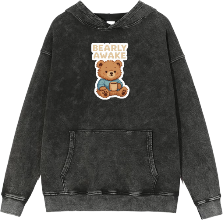 bear Oversize  Hoodie Washed gray 24