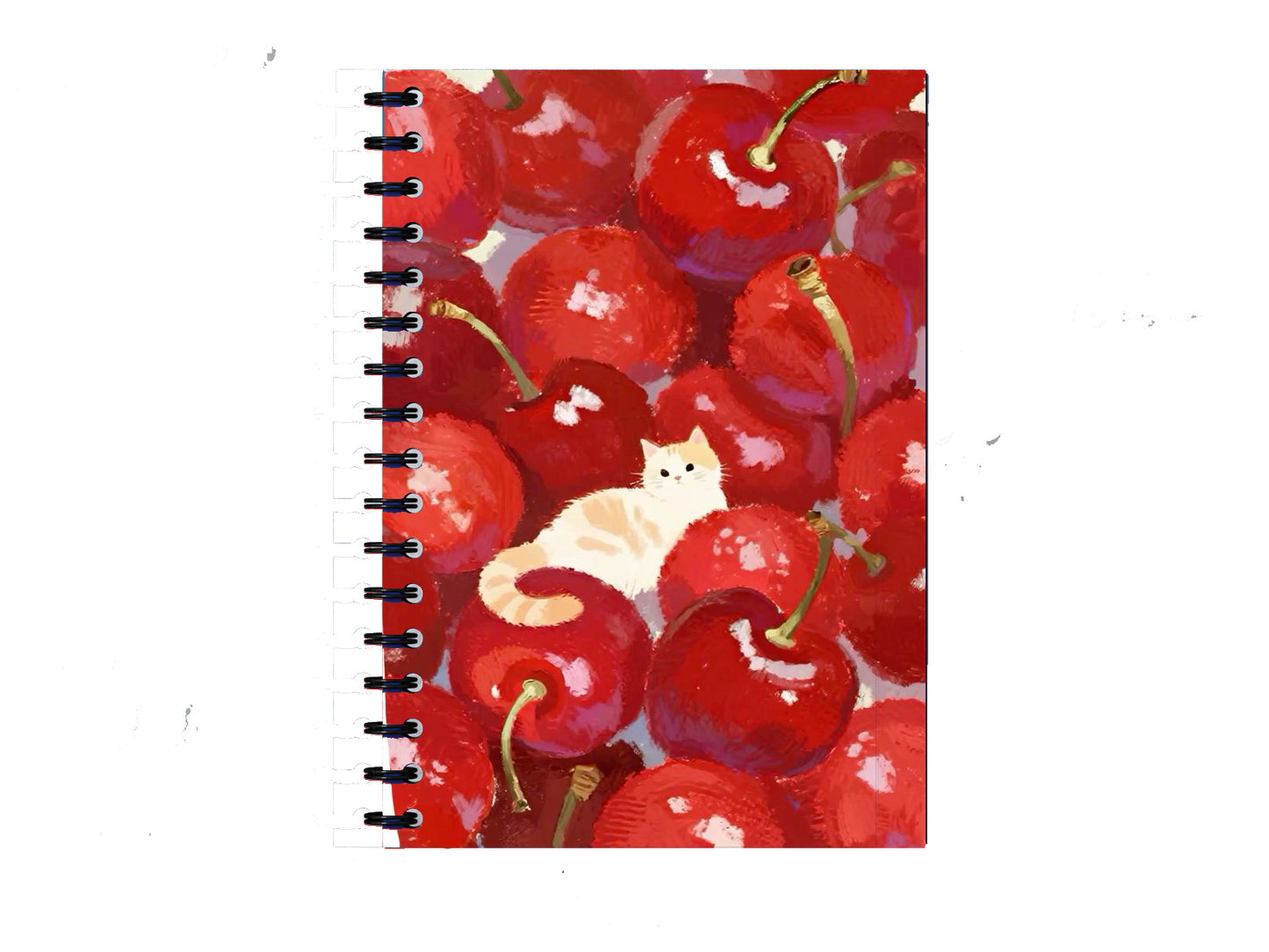 Cat in Cherries Notebook A5 24