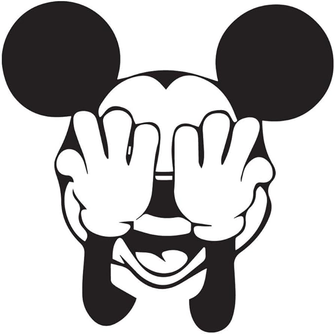 Sticker A black and white cartoon of the famous character Mickey Mouse 92
