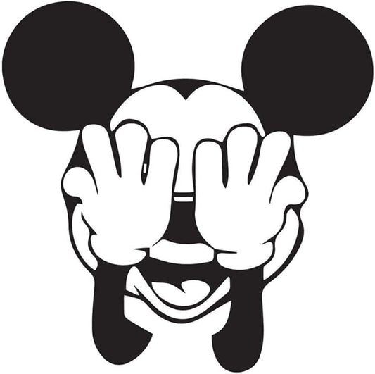 Sticker A black and white cartoon of the famous character Mickey Mouse 92
