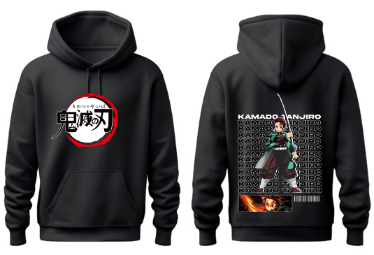 Anime Demon slayer nezuko tanjiro Oversize Hoodie Black 24