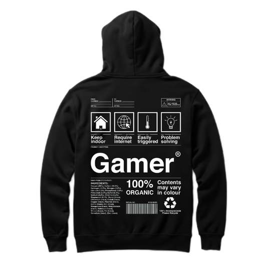 Gamer Back text oversize hoodie back 24