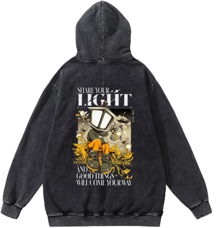 aliens Oversize Hoodie Washed gray Back 24