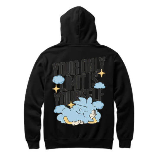 YOUR ONLY LIMIT IS YOURSELF One Size hoodie Black Back 24