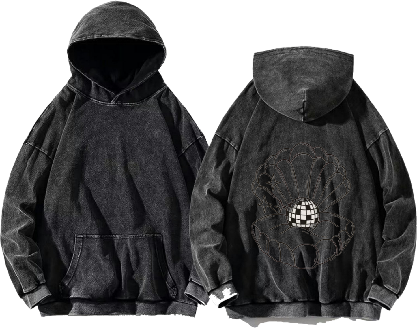 Disco ball One Size hoodie Washed Back 24