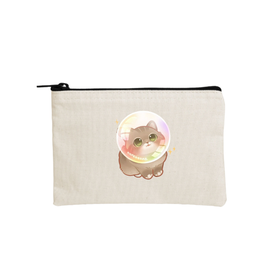 cat wallet pencil case Beige 24