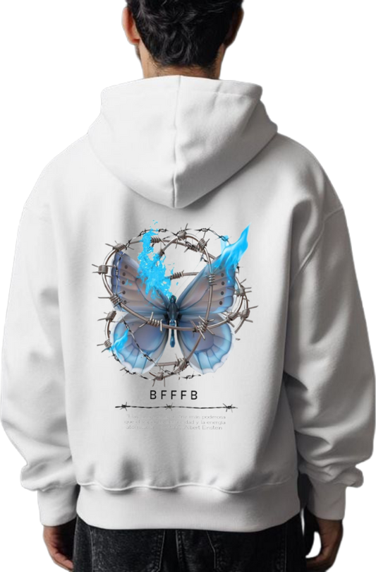 butterflies Oversize Hoodie White Back 24