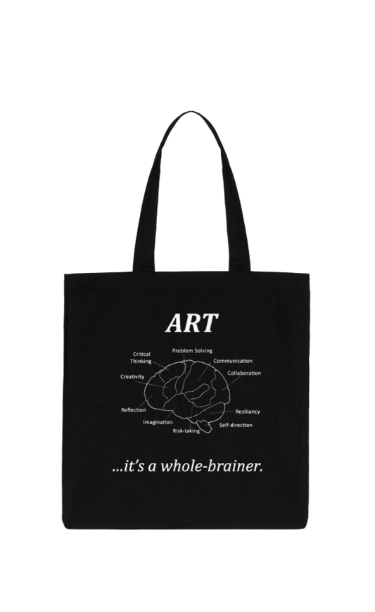 ART Back text tote bag Black 140