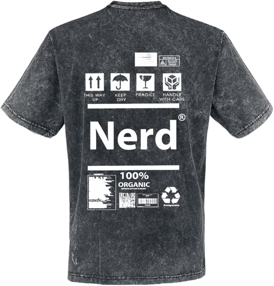 Nerd Back text One Size t- shirt Washed Back 104