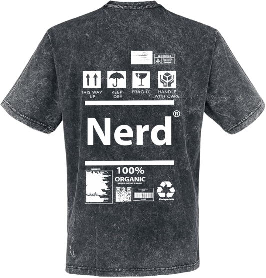 Nerd Back text One Size t- shirt Washed Back 104