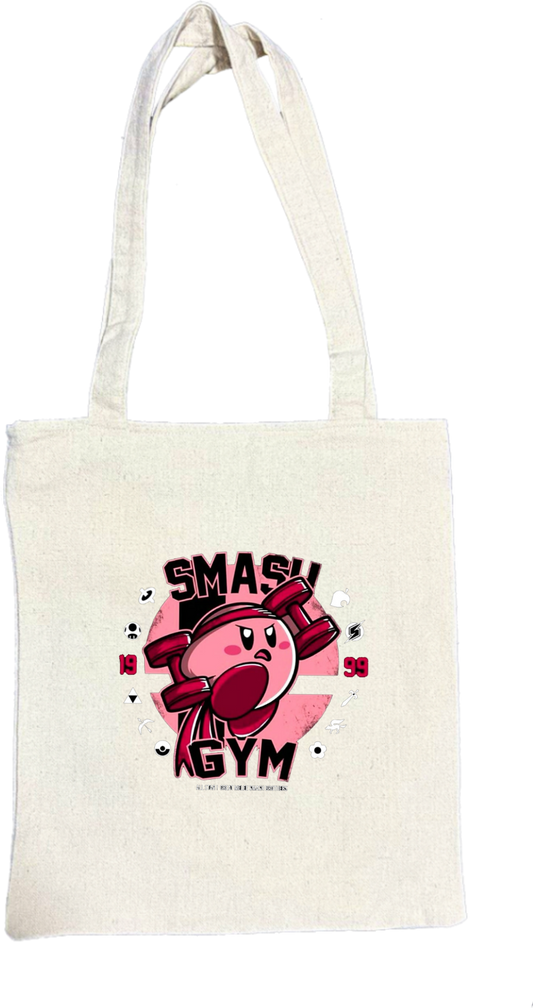 Kawaii Cute Kirby Canvas Tote Bag, beige Aesthetic Pink Anime Character Reusable Shopping Bag, Large Grocery Bag, Book Tote for Women and Girls 25