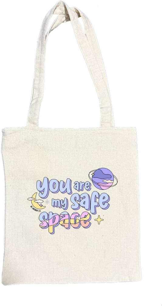 you are my safe space+ tote bag beige 115