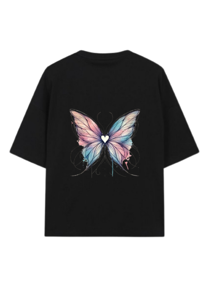 butterflies t- shirt Black Back 25