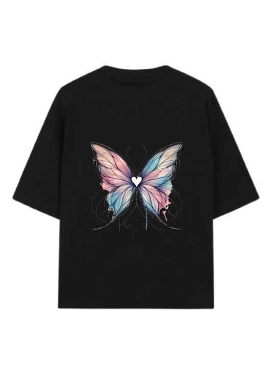 butterflies t- shirt Black Back 25