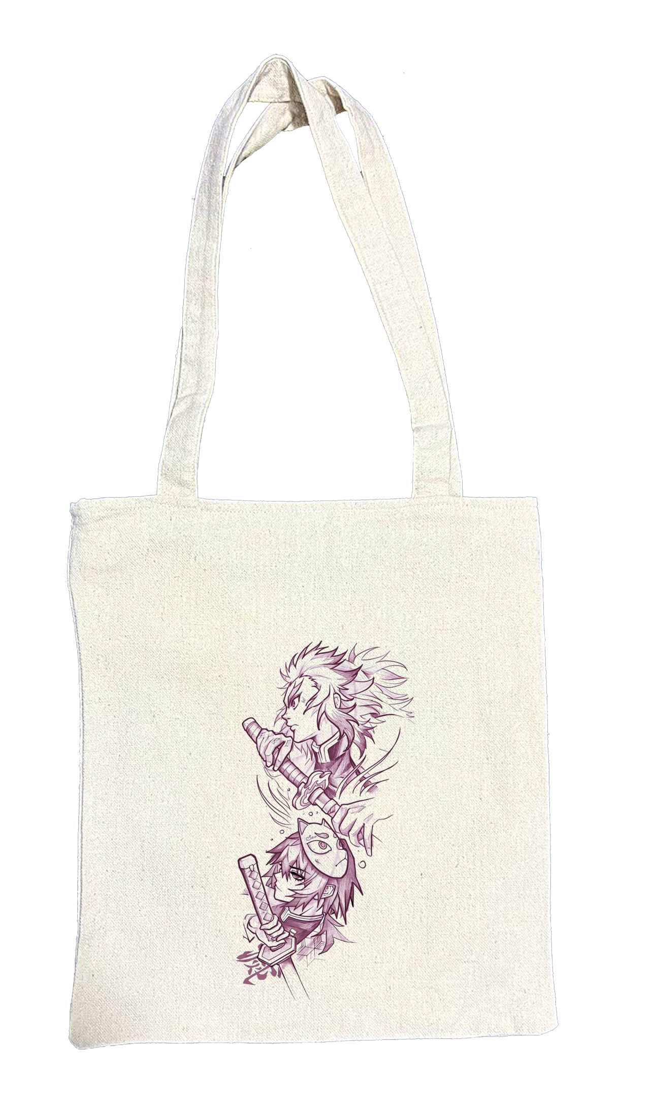 Anime Demon slayer nezuko tanjiro tote bag Beige 25
