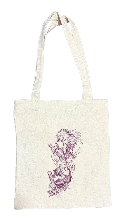 Anime Demon slayer nezuko tanjiro tote bag Beige 25