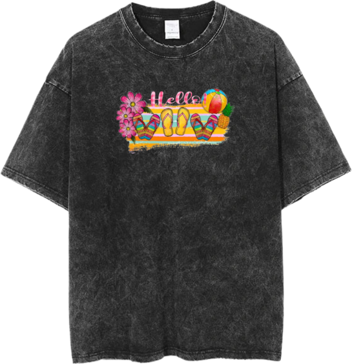 Summer Vibes One Size t- shirt Washed 21