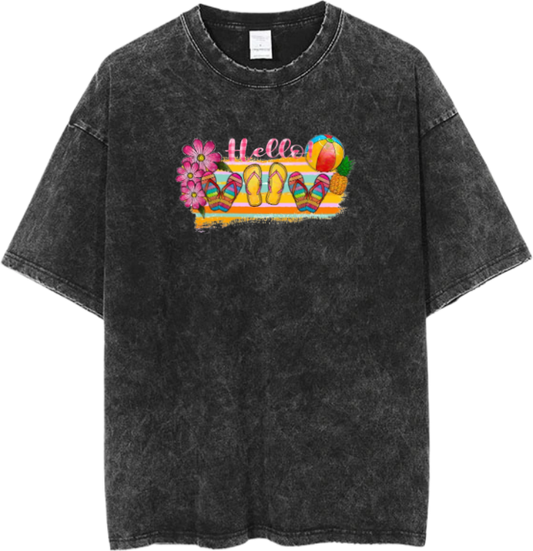 Summer Vibes One Size t- shirt Washed 21