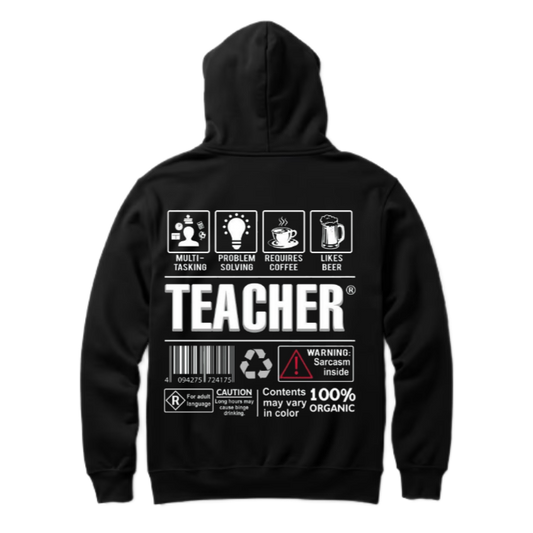 TEACHER  Back text oversize hoodie back 25