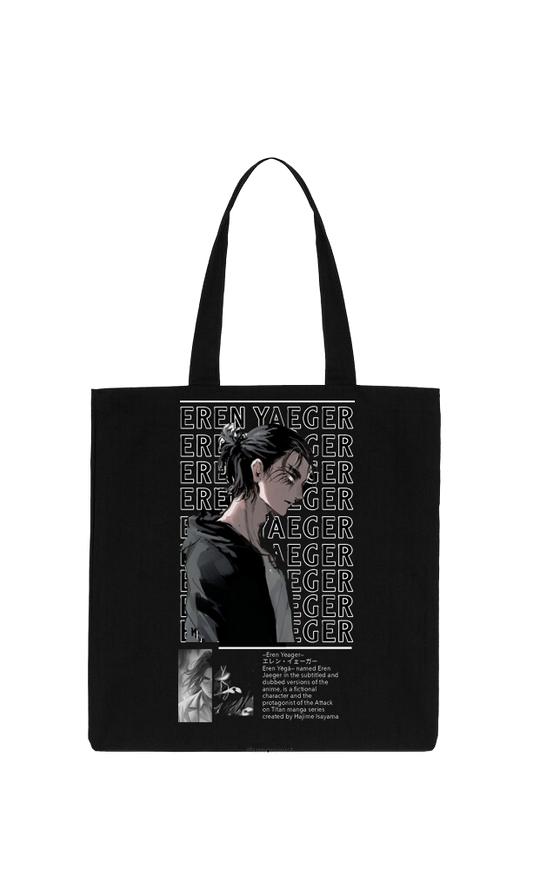 Anime Attack on titan shingeki no kyojin Aot Black tote bag 24