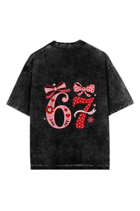 67 designs One Size t- shirt Washed Back 25