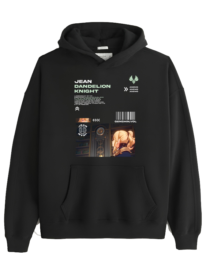Genshin Impact Over Size hoodie Black 25