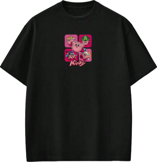 Cute Kirby Anime Graphic T-Shirt, Y2K Aesthetic Kawaii Gaming Tee, Casual Oversized Short Sleeve Top for Wome 25