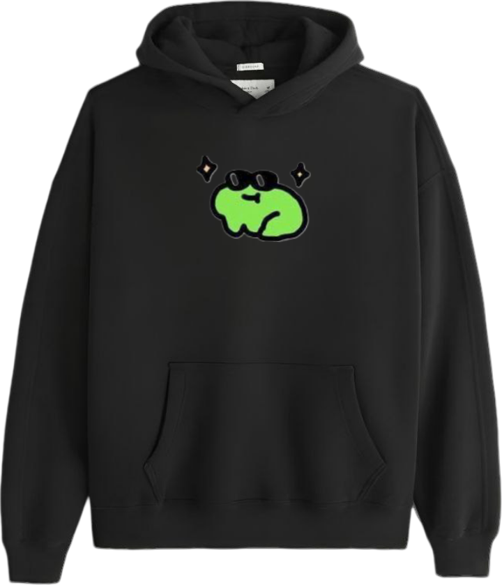 Frog Oversize Hoodie Black 25