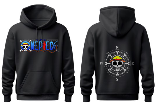 one piece One Size hoodie Black Back 25