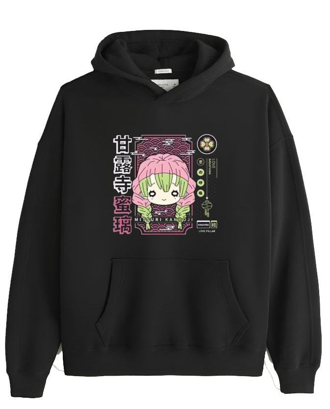 Anime Demon slayer nezuko tanjiro Oversize Hoodie Black 78