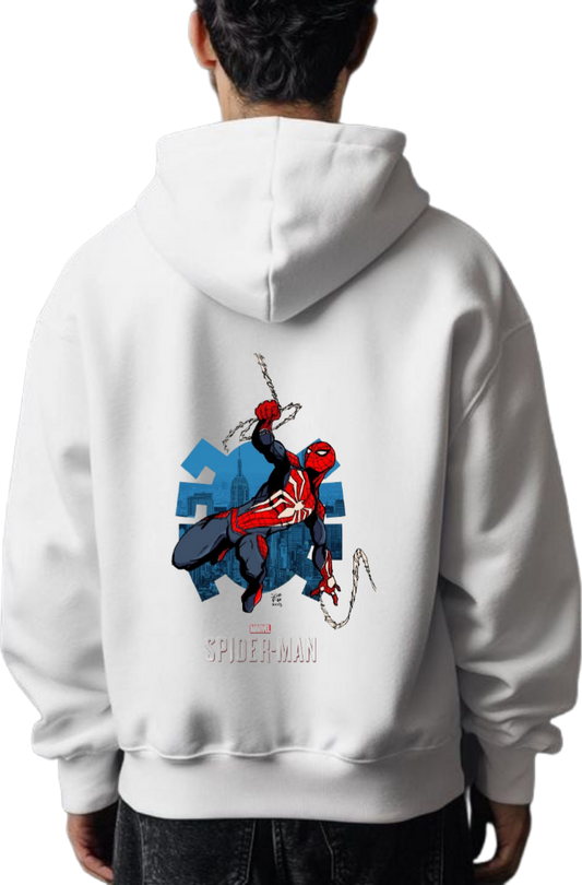 Spiderman One Size hoodie White Back 25