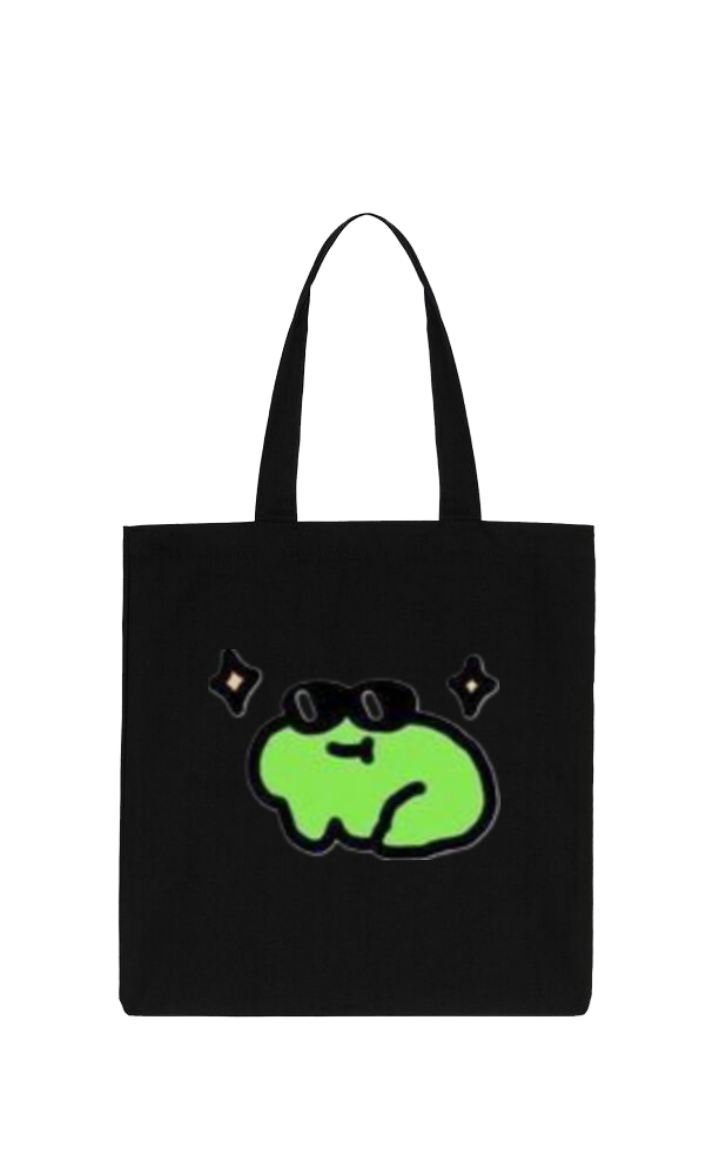 Frog tote bag Black 25