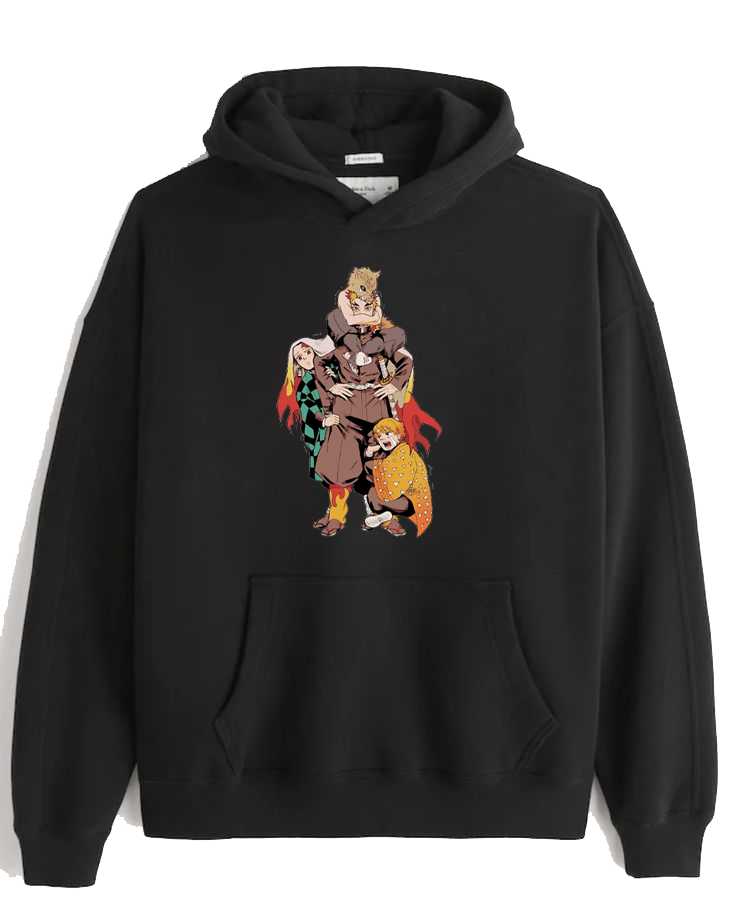 Anime Demon slayer nezuko tanjiro Oversize Hoodie Black 25